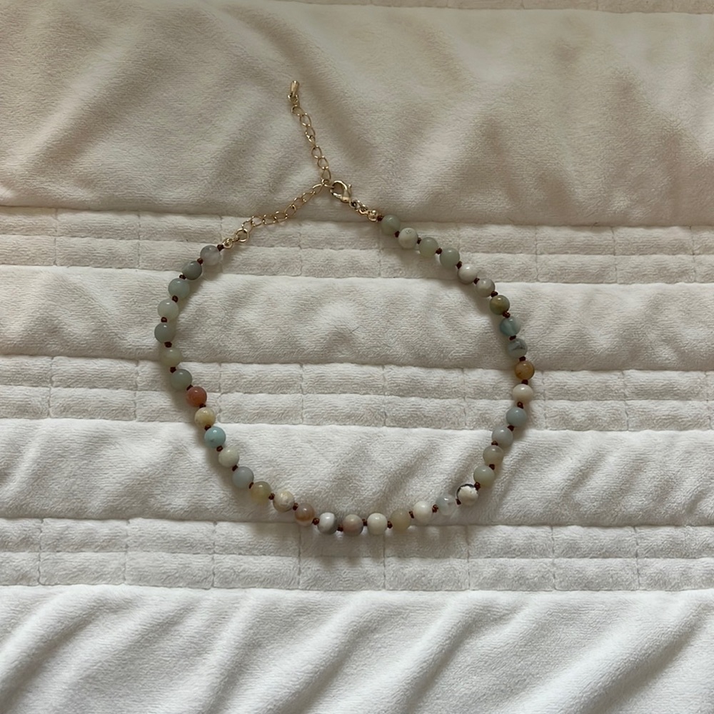 Blue and Grey Beaded Altar’d State Necklace